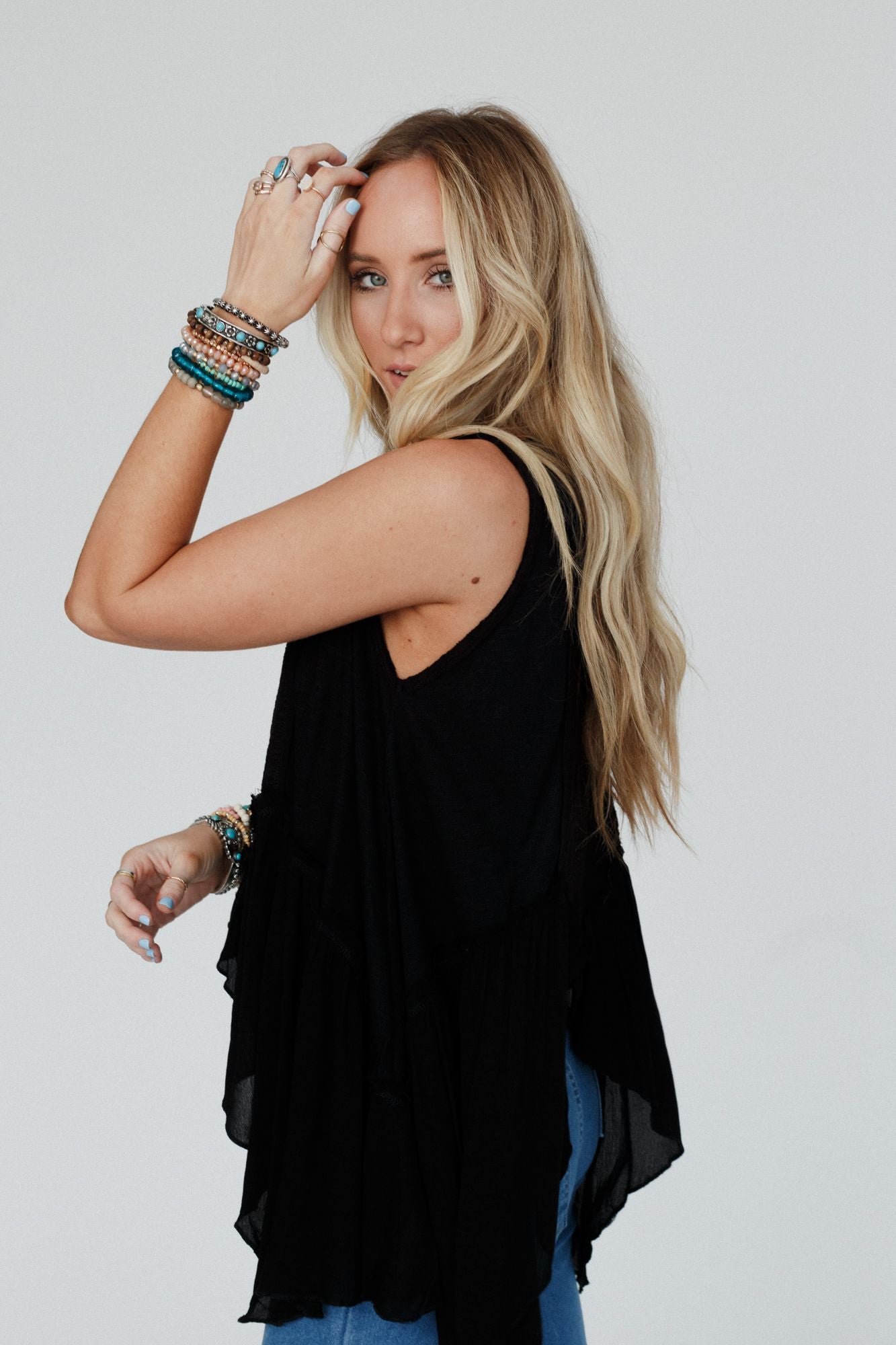 Sicilia Ruffle Top - Black