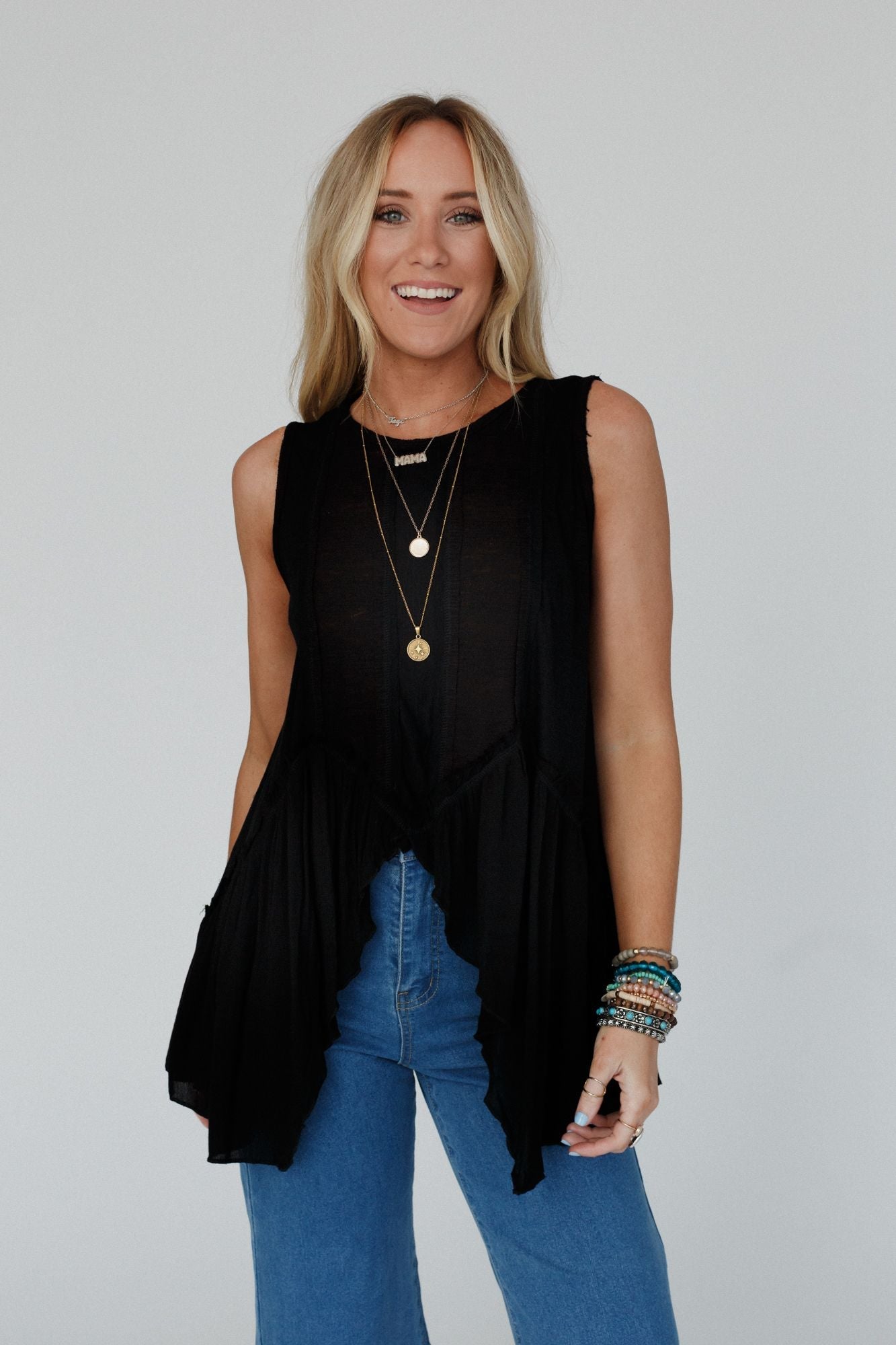 Sicilia Ruffle Top - Black
