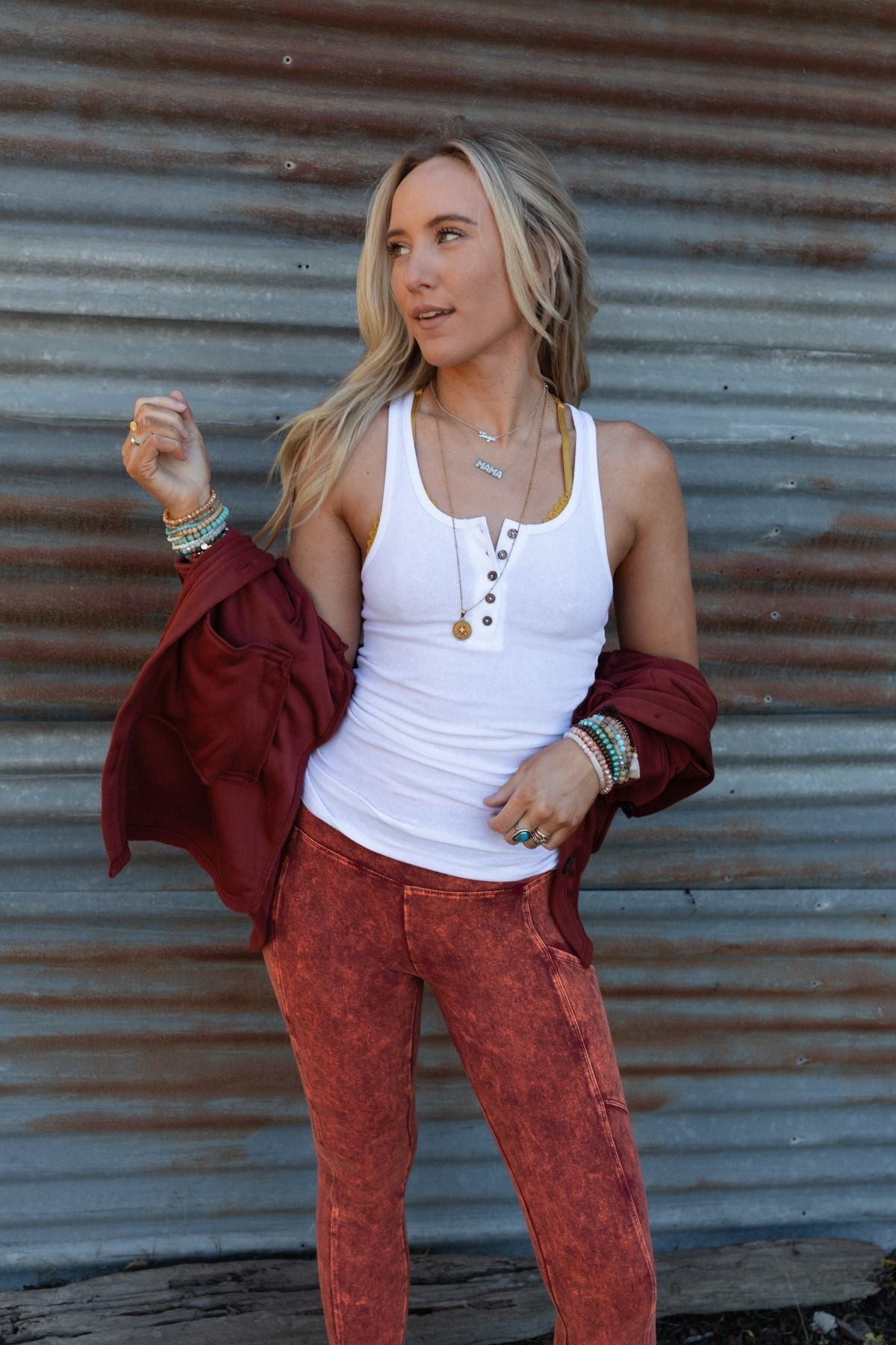 About Town Ribbed Tank Top - White